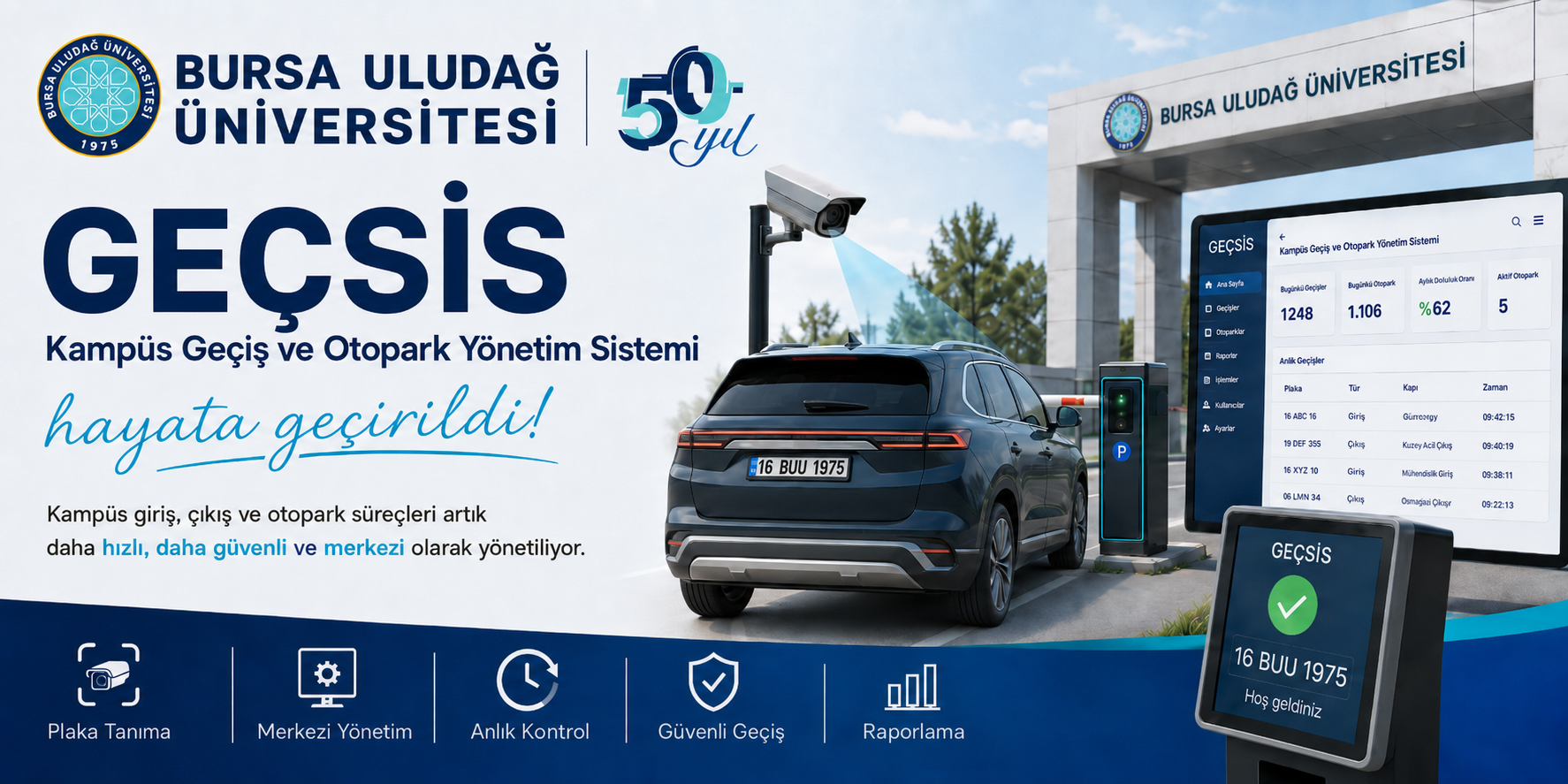 GEÇSİS – Kampüs Geçiş ve Otopark Yönetim Sistemi Kullanıma Sunuldu
